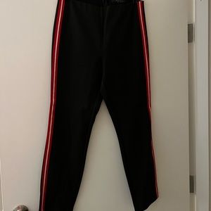 Rag and Bone Simone Pant dark green with red stripe. Kick flare.